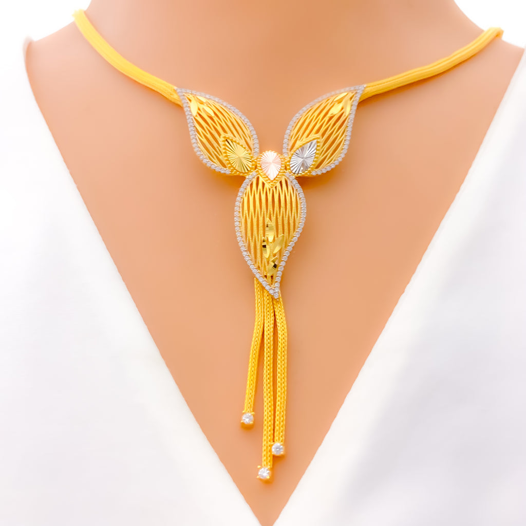 Bright Sophisticated Fancy 22k Gold Set – Andaaz Jewelers