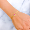 captivating-timeless-floral-diamond-18k-gold-bangle-bracelet