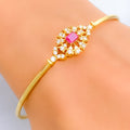 captivating-timeless-floral-diamond-18k-gold-bangle-bracelet