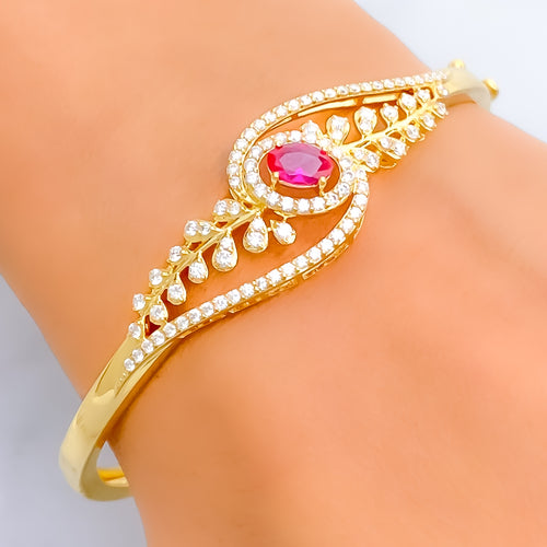 priceless-floral-vine-diamond-18k-gold-bangle-bracelet