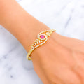 priceless-floral-vine-diamond-18k-gold-bangle-bracelet