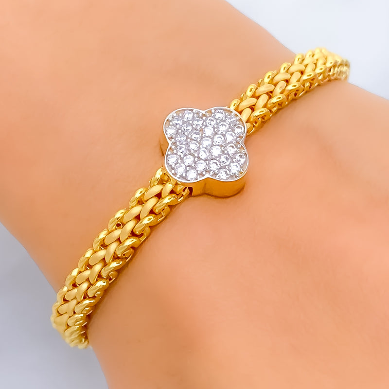 Decadent Jazzy 21k Gold CZ Bracelet