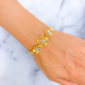 Magnificent Flower 21k Gold CZ Bracelet