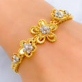 Magnificent Flower 21k Gold CZ Bracelet