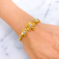 Magnificent Flower 21k Gold CZ Bracelet