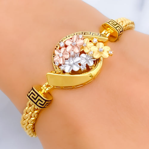 Colorful Shimmering 21k Gold CZ Bracelet