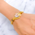 Colorful Shimmering 21k Gold CZ Bracelet