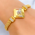 Lovely Trendy 21k Gold CZ Bracelet