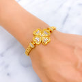 Bold Flower 21k Gold CZ Bracelet