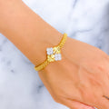 Palatial Ornate 21k Gold CZ Bracelet