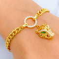 Vibrant Adorned 21k Gold CZ Bracelet