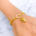 Vibrant Adorned 21k Gold CZ Bracelet