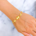 Dazzling Clover 21k Gold CZ Bracelet