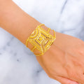 Graceful Floral 22k Gold Statement Bracelet 