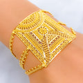 Graceful Floral 22k Gold Statement Bracelet 