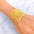 Graceful Floral 22k Gold Statement Bracelet 