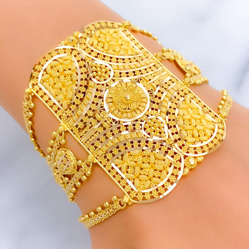 Radiant Extravagant 22k Gold Statement Bracelet 