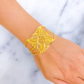 Stunning Floral 22k Gold Statement Bracelet 