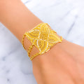 Stunning Floral 22k Gold Statement Bracelet 