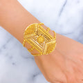 Detailed Decorative 22k Gold Statement Bracelet 