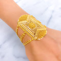 Detailed Decorative 22k Gold Statement Bracelet 