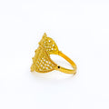Graceful Netted Floral 22K Gold Ring