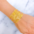 Captivating Ornamental 22k Gold Statement Bracelet 