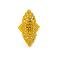 Regal Checkered Marquise 22K Gold Ring