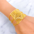 Captivating Ornamental 22k Gold Statement Bracelet 