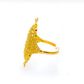 Regal Checkered Marquise 22K Gold Ring