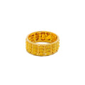Majestic Checkered 22K Gold Ring Band