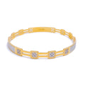 Alternating Geometric 22k Gold Bangle 