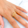 fashionable-blooming-22k-gold-cz-statement-ring