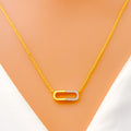 Twinkling Dressy Oval Diamond + 18k Gold Necklace 