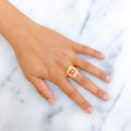 multi-color-flower-22k-gold-cz-statement-ring