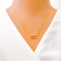 Twinkling Dressy Oval Diamond + 18k Gold Necklace 