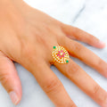 multi-color-flower-22k-gold-cz-statement-ring