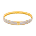 Stylish Subtle 22k Gold Flower Bangle 