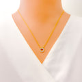 Luxurious Dual Halo Diamond + 18k Gold Necklace 