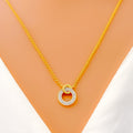 Luxurious Dual Halo Diamond + 18k Gold Necklace 