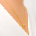 Luxurious Dual Halo Diamond + 18k Gold Necklace 