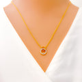 Shiny Interlinked Halo Diamond + 18k Gold Necklace