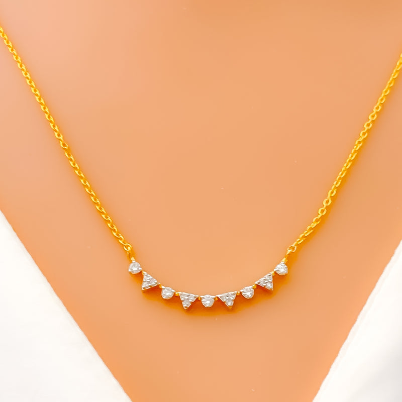 Lavish Alternating Diamond + 18k Gold Necklace