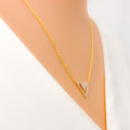 Majestic Open Triangle Diamond + 18k Gold Necklace 