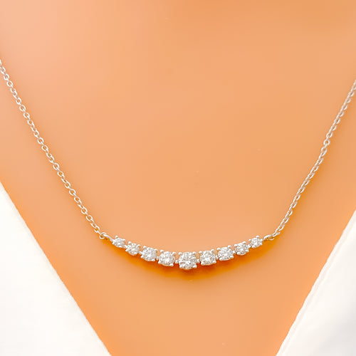 Impressive Graduating Diamond + 18k Gold Necklace