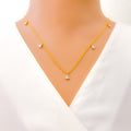 Glowing Triangular Diamond + 18k Gold Necklace 