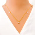 Glowing Triangular Diamond + 18k Gold Necklace 