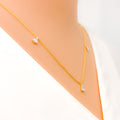 Glowing Triangular Diamond + 18k Gold Necklace 