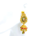 Festive Floral 22k Gold Antique Hanging Earrings