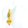 Festive Floral 22k Gold Antique Hanging Earrings